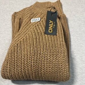 ONLY OnlNicoya Sweater Toasted Coconut Chunky Knit O-Neck Women Size Small NWT